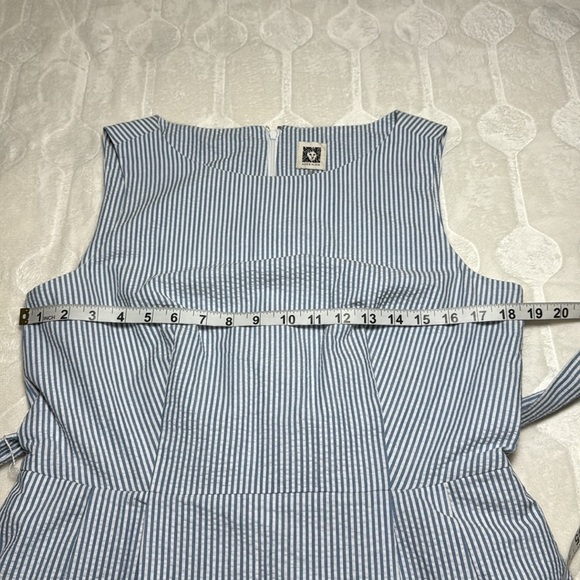 Anne Klein Women’s Blue & White Striped Sleeveless Dress – Size 10 - Picture 3 of 11